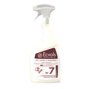 Жидкое средство для чистки сантехники и плитки Ecvols №7 с эфирными маслами (апельс-лемонграс),750мл